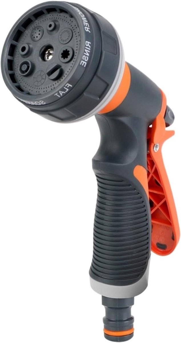 Tuinslang Spuitpistool - Waterpistool Gazon - Buiten Reinigen - 8 Spuitmodi - Verstelbaar - Grijs