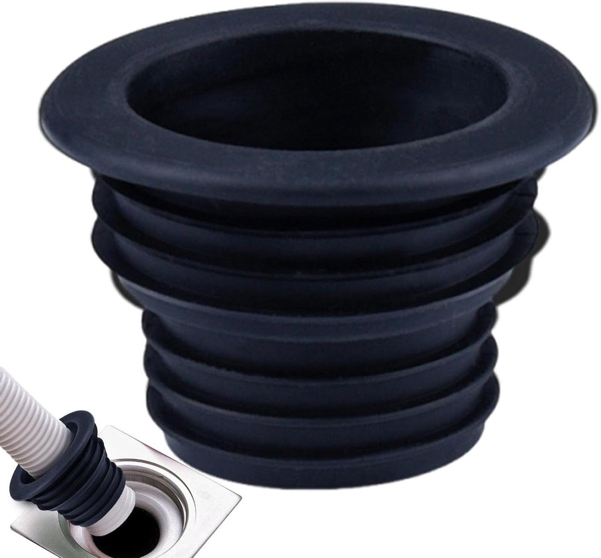 Afvoerslangplug - Rioolstop Pijp - Geur Beschermen - Waterdichte Afdichting - 6x6cm - Grijs