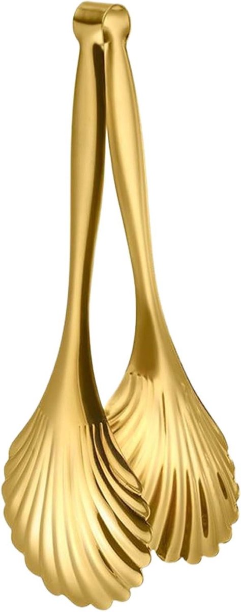 Keukentang - Serveertang - Koken en grillen - Schelpvormig ontwerp - 28.5 cm - Goud