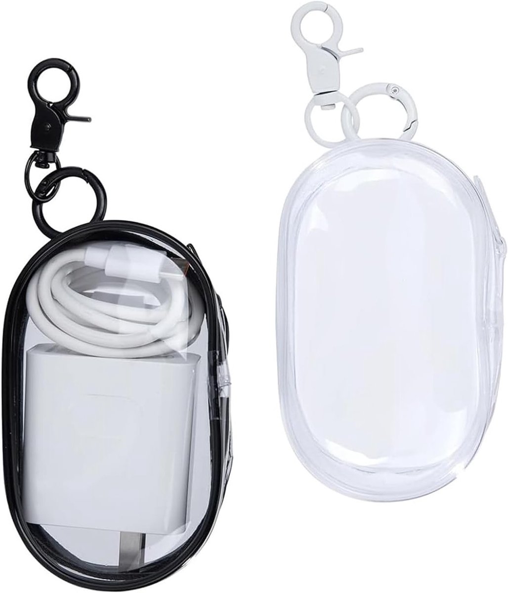 Draagbare Kabelopbergdozen, Transparante Reisdozen voor Opladers en Bluetooth Hoofdtelefoons, 2 Stuks