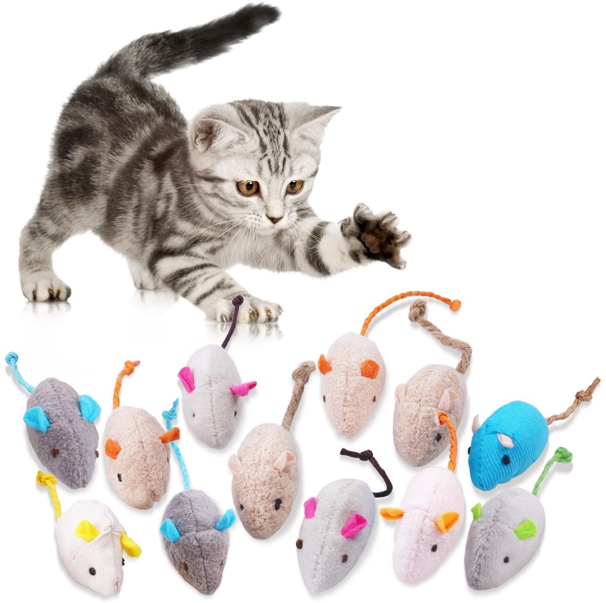 Dailygoody - Kattenkruidmuis - Speelgoed voor Katten - 12 Stuks - Kattenkruid - Perfect voor Kittens en Volwassen Katten - Binnen gebruik