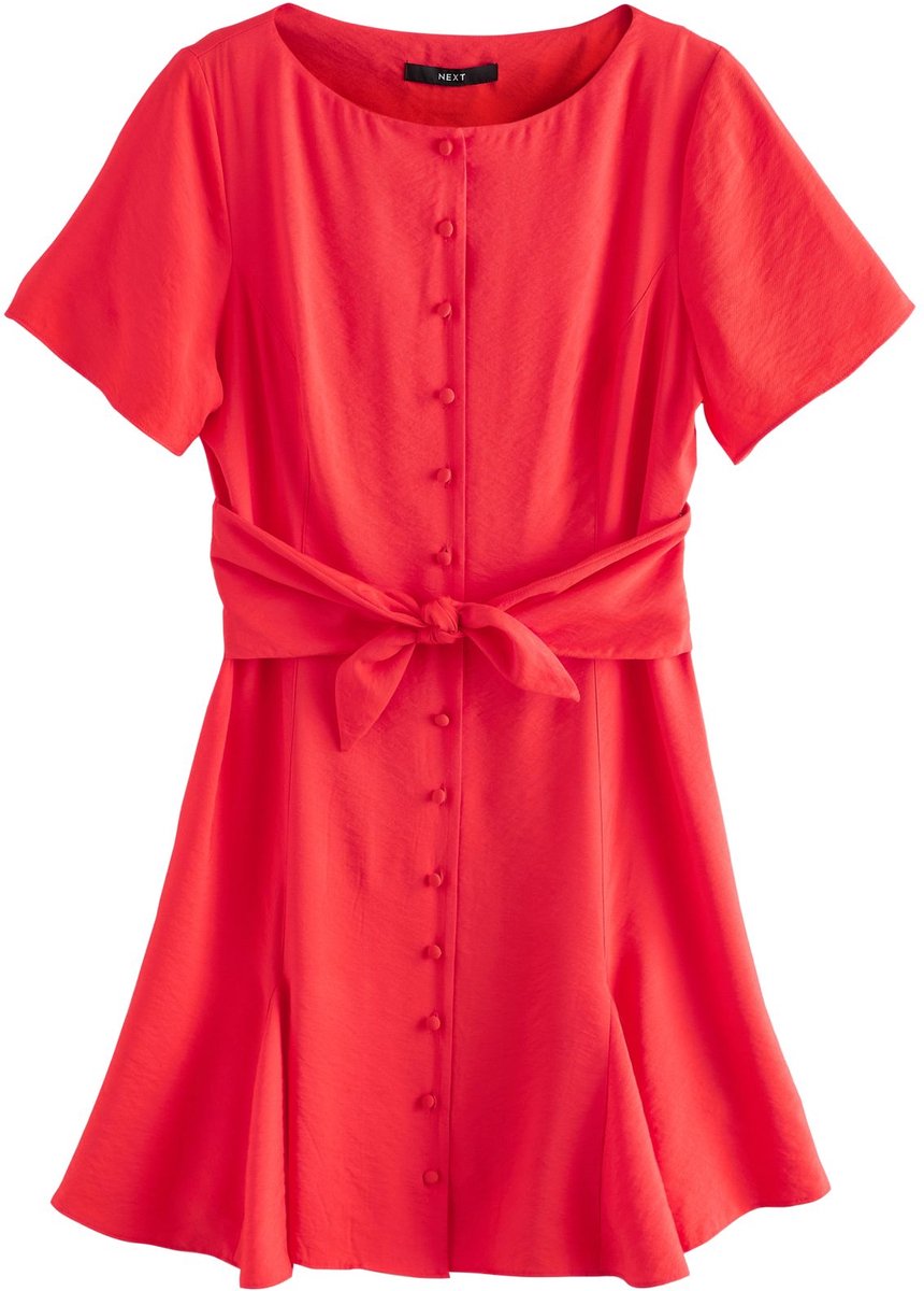 Next - Dames - Mini-jurk met strikceintuur - Rood