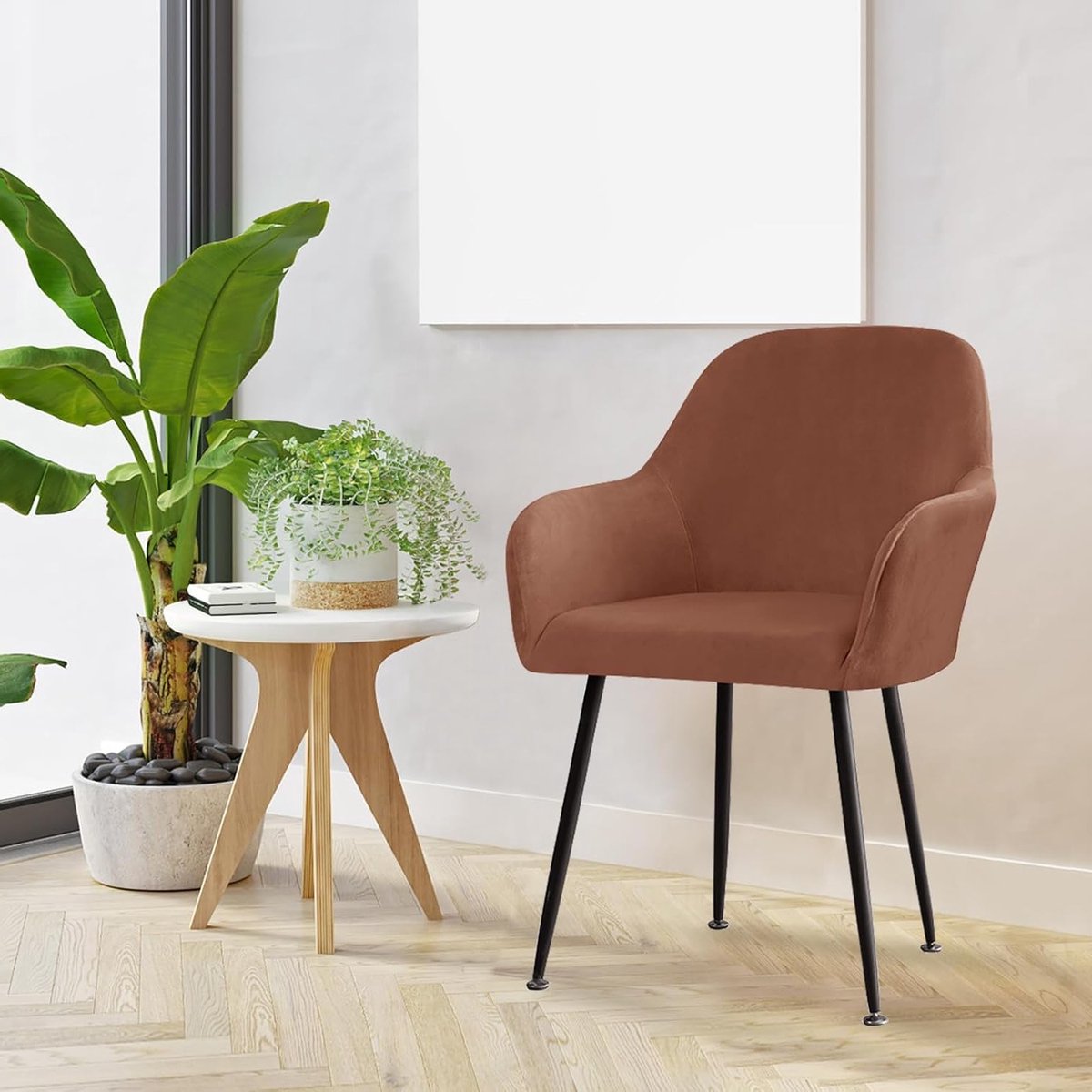 Verstelbare Stoelhoezen voor Eetkamerstoelen - Universele Stretch Hoezen in Donkerbruin - Bescherming en Stijl voor Keuken en Eetkamer
