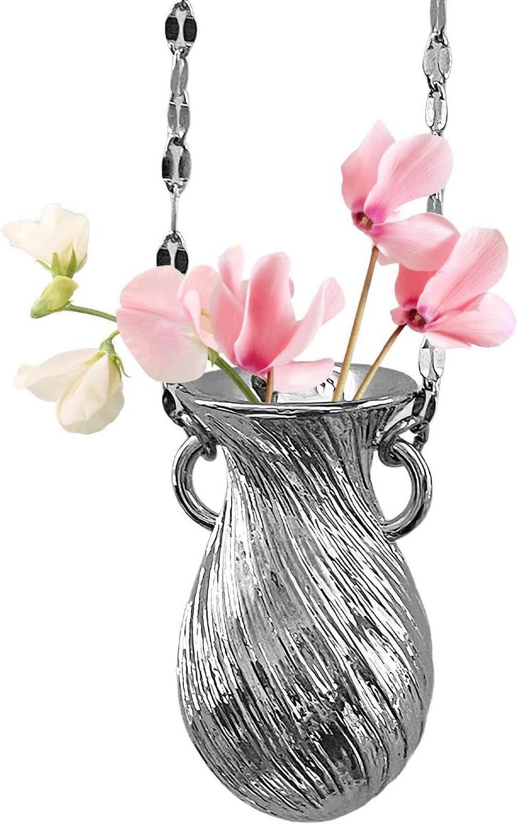 Bloemen Hanger Ketting - Boeket Charm Sieraden - Artistieke Stijl - Doe-het-zelf Functie - 1.5x2.7cm - Goudkleurig