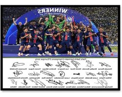 Champions of Europe Poster - Voetbal Poster A4 - Fan Decoratie - Professionele Glossy Print - A4 21x30cm - Zwart