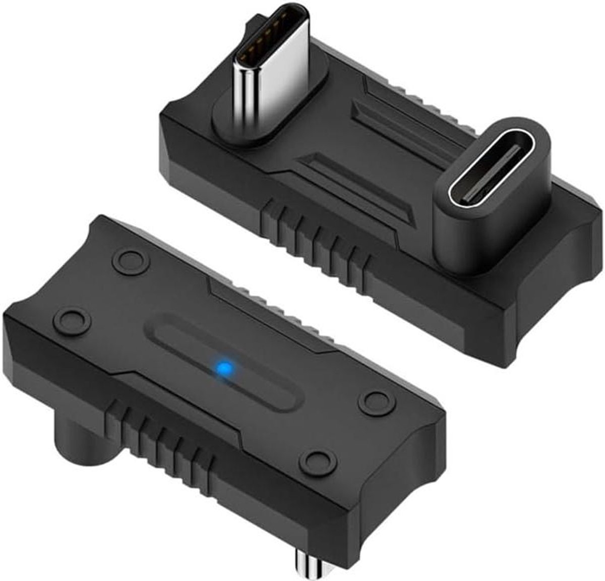 USB C Adapter - Type C Verloop - Data Video Stroom - Schuine U Vorm - 20 Gbit/s - Zwart