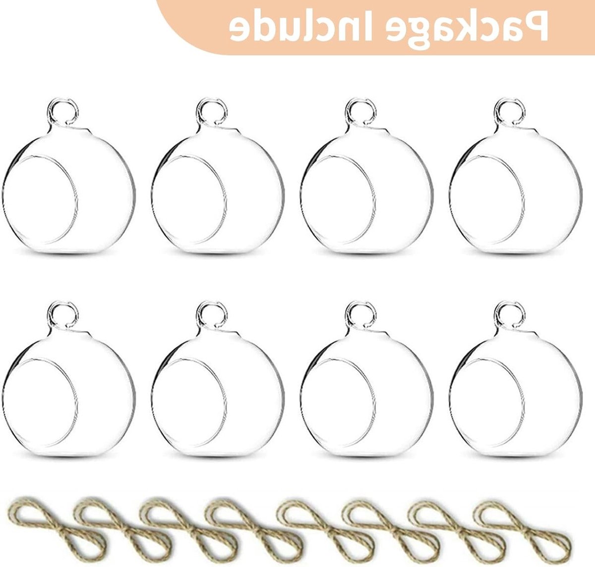 Hanging Glass Sphere Tealight Candlesticks - 8 cm - Set van 8 - Decoratie voor Bruiloften, Halloween en Kerst - Binnen en Buiten Gebruik - Stijlvolle Theelicht Houder Decoraties — cadeau in Cadeau-ideeën - foto 8
