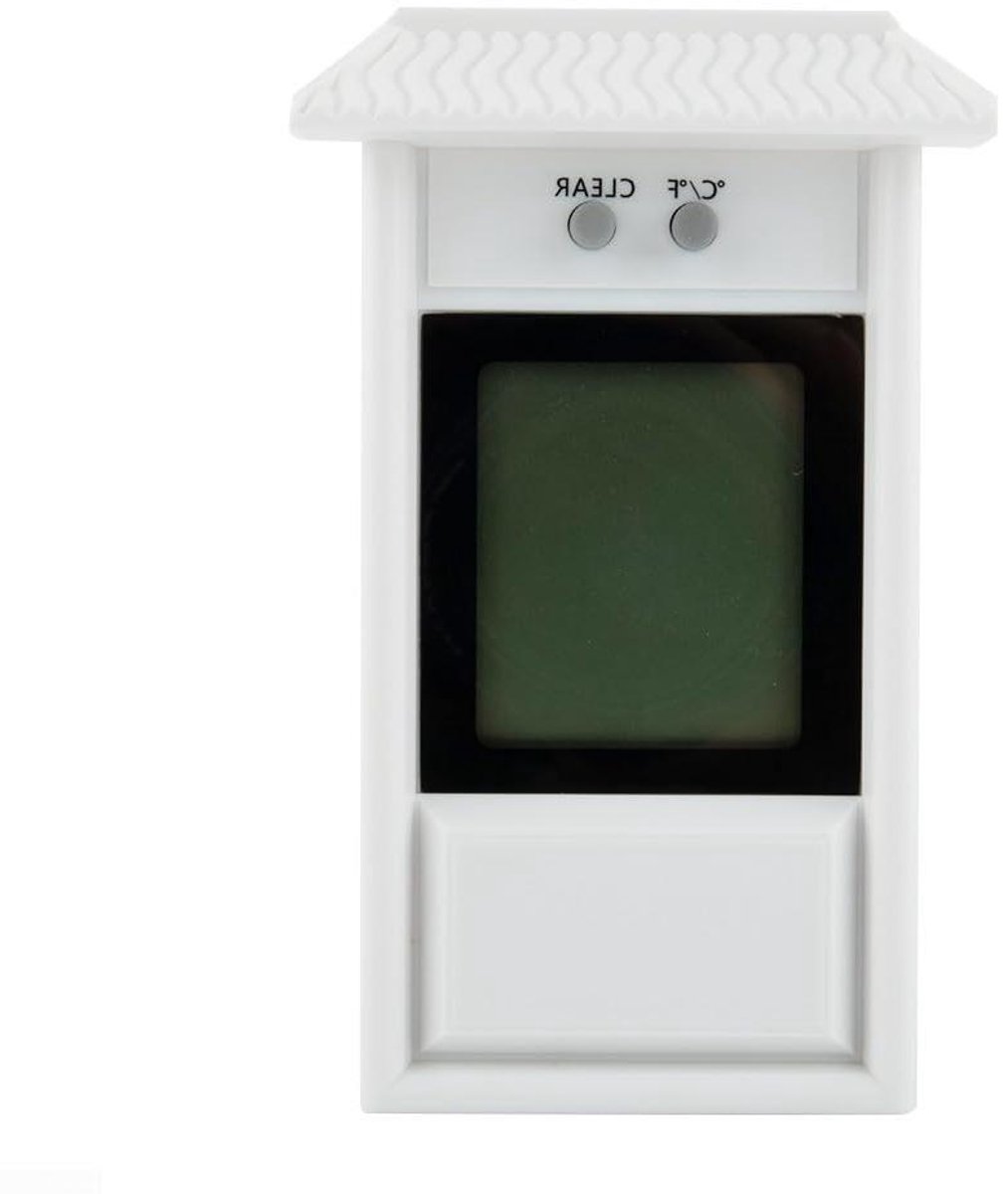 Kas Thermometer - Temperatuurmeter Tuin - Temperatuur Bewaken - Max Min Weergave - 14 x 9 x 4 cm - Wit