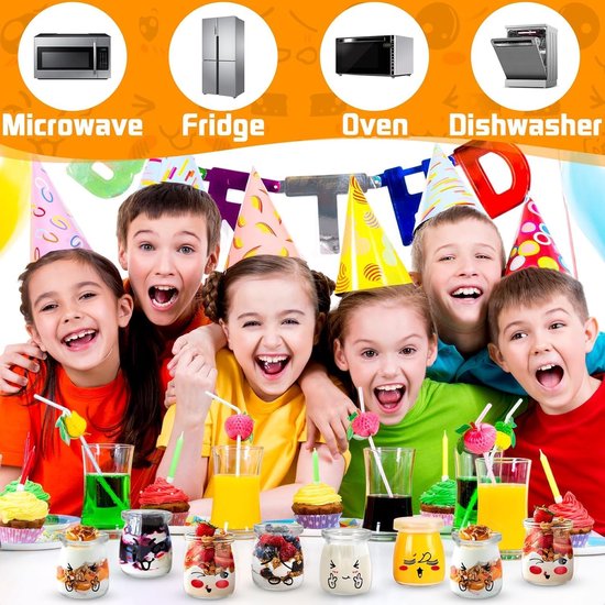 Yoghurtglazen met deksel - Glazen potjes - Lekkernijen bewaren - Luchtdichte afdichting - 12 stuks 150/100 ml - Doorzichtig — afbeelding 2