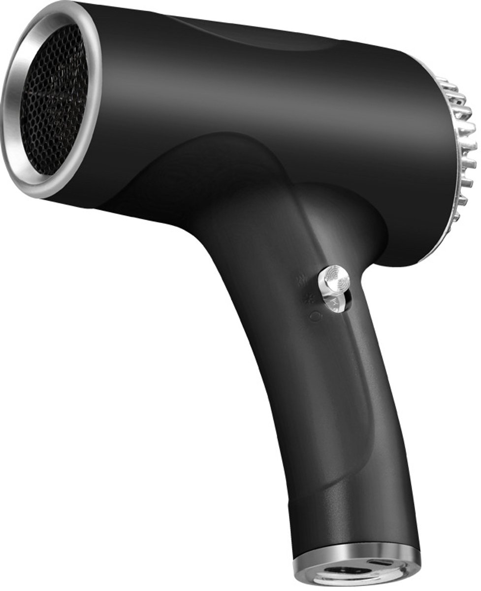 VHV - Föhn - Draadloze föhn - kleine draagbare föhn - Hoogwaardige föhn met warme en koude lucht - USB-oplaadfunctie - Ideaal voor gezinsuitjes - Reizen en kamperen - Zwart