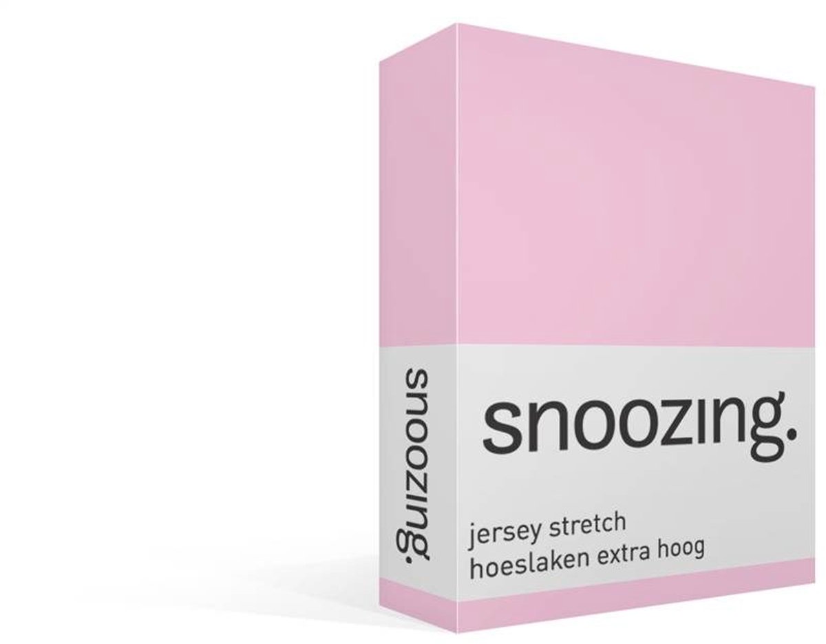 Snoozing Jersey Stretch - Hoeslaken - Lits-jumeaux - 160/180x200/220 cm - Roze