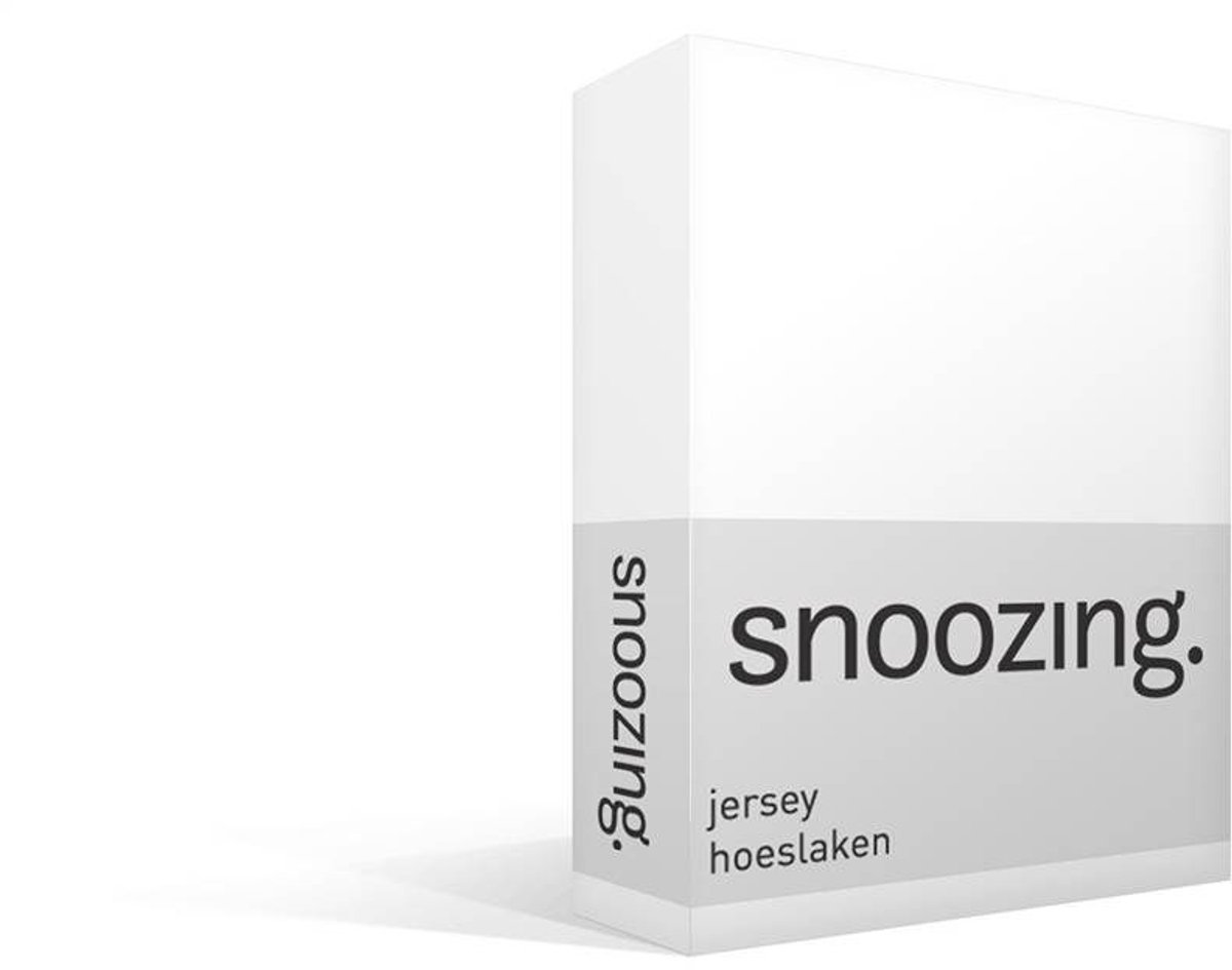 Snoozing Jersey - Hoeslaken - 100% gebreide katoen - 180x200 cm - Wit