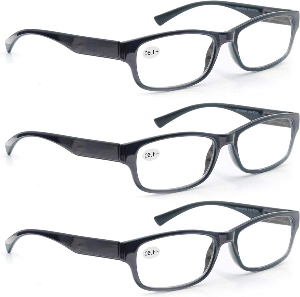 Leesbrillen Set - Lezers Glazen - Comfortabel Lezen - Lichtgewicht Frame - 3 Paren - Zwart en Rood