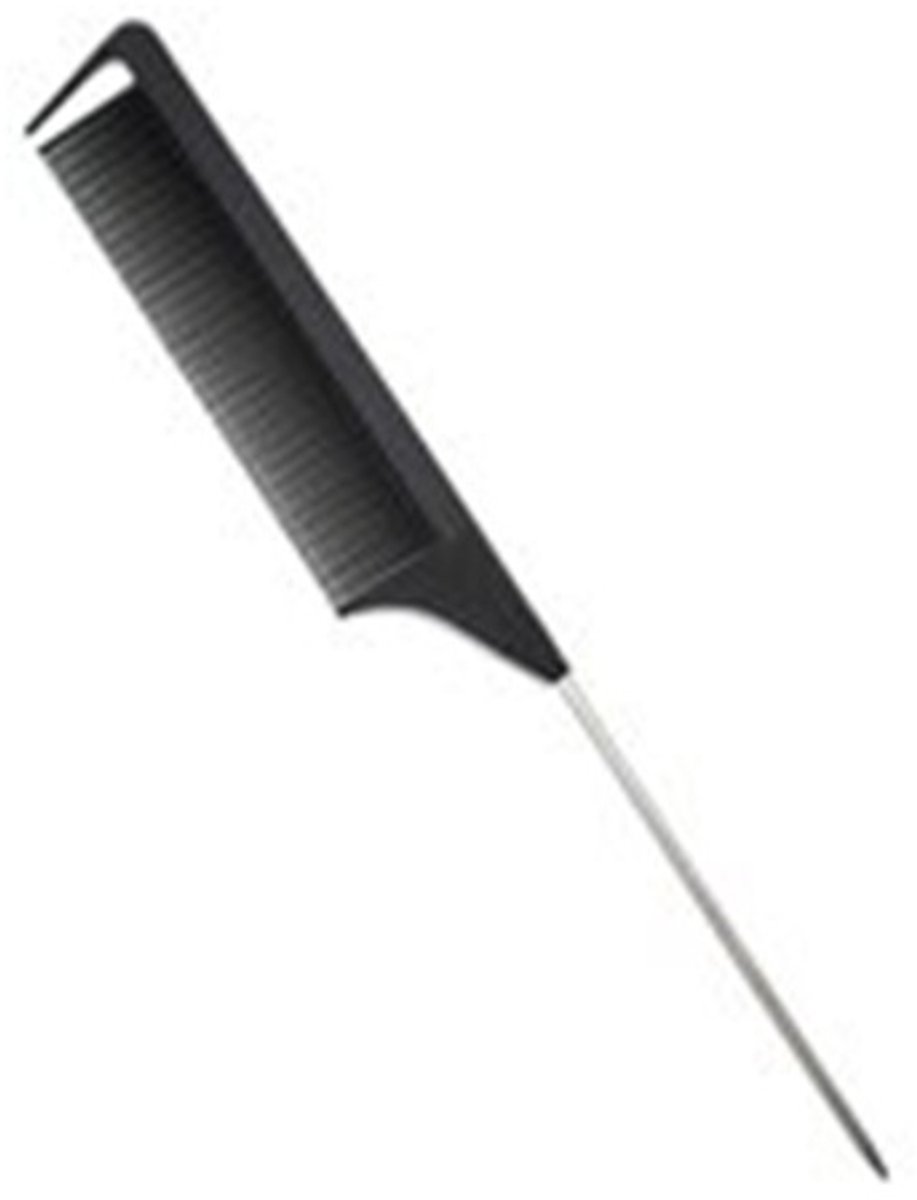 Antistatisch Haar kam met haak - puntkam - kapperskam - styling tool - Zwart