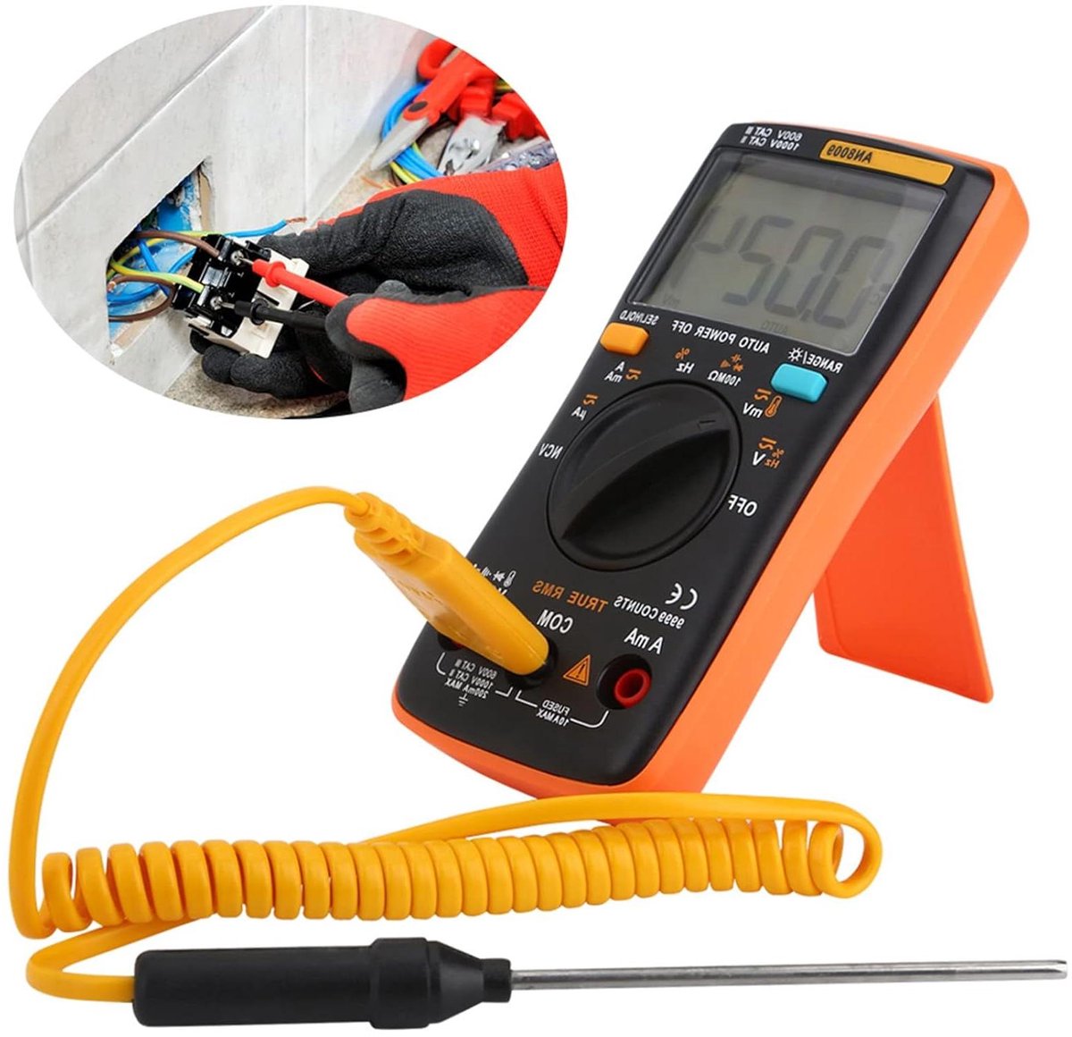 Spanningsmultimeter AN8009 Digitaal Multimeter Auto True RMS AC DC Spanning Elektronische Meter - Beste Prijs! .