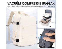 Rugzak met Vacuum Compressie – Opvouwbare Reistas 40x25x20 cm – Unisex Lichtgewicht Cabin Size Backpack – Reis & Boarding Tas