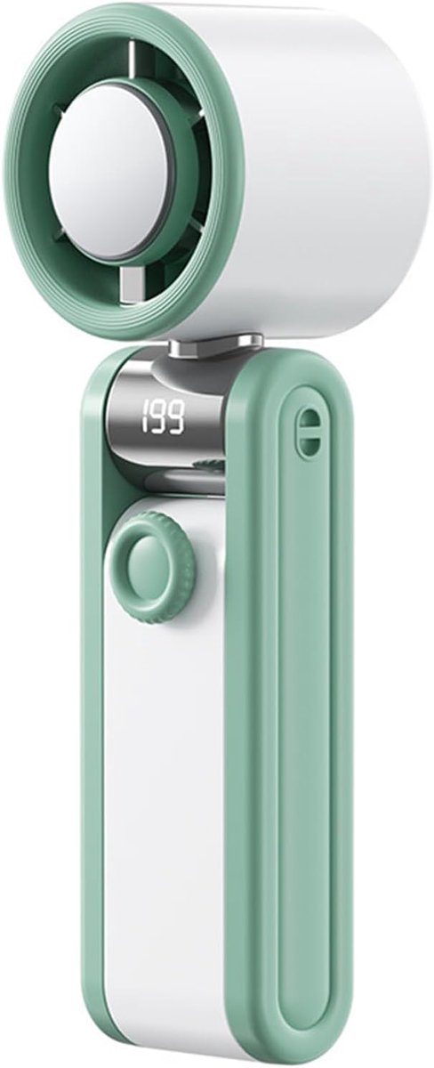 VHV - Ventilator - USB oplaadbaar, 199 snelheden, opvouwbaar groen model voor reizen, thuis en bureau