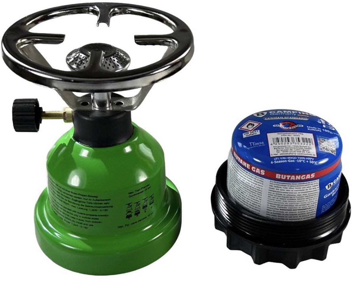 Camping Gasstel – Camping Kookset - Draagbaar Outdoor Kooktoestel met 3x 190g Gasbus, Koekenpan & Steelpan — cadeau in Sport & Outdoor - foto 2