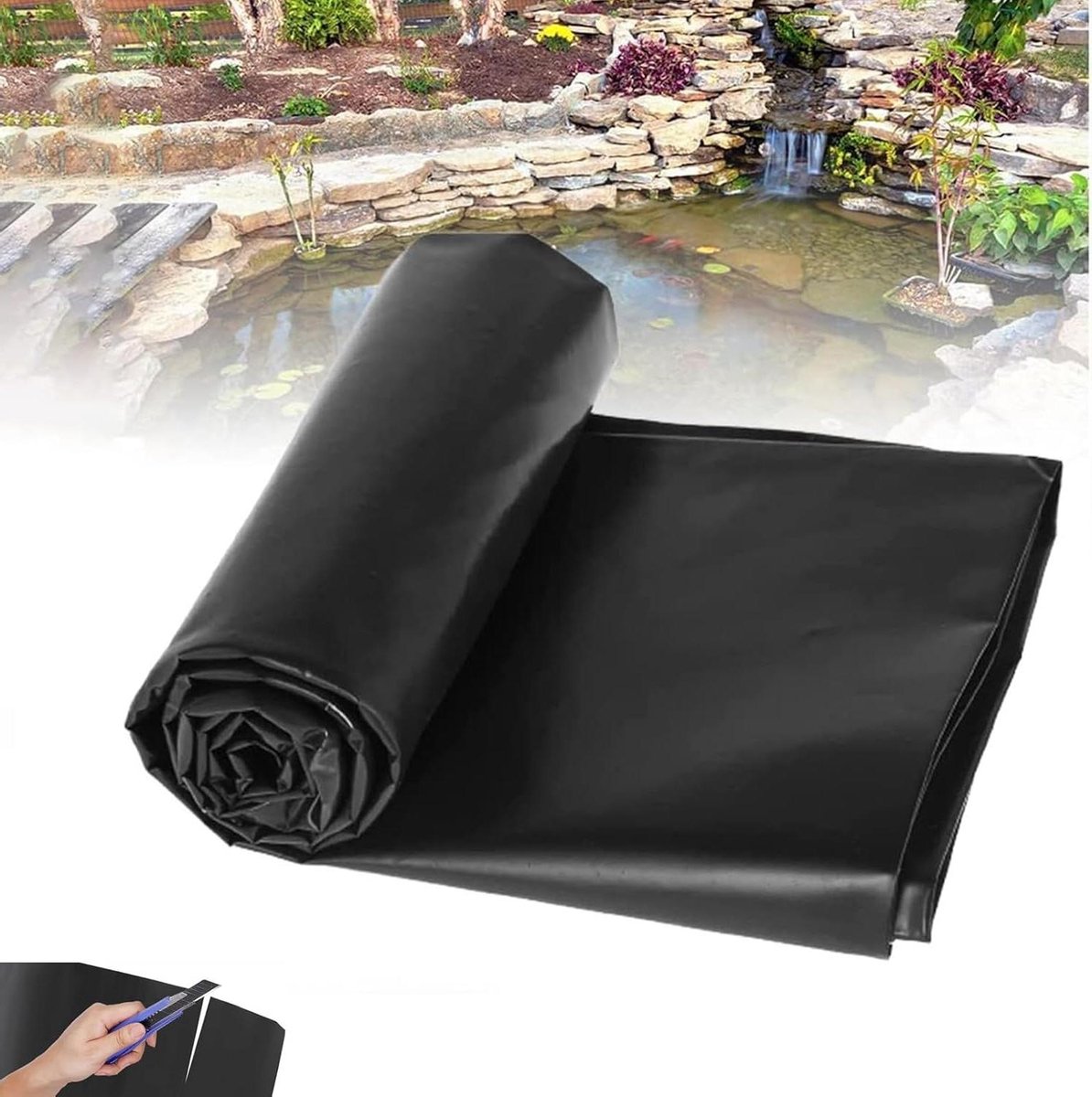Vijverfolie EPDM - Waterdicht membraan - Vijver aanleggen - Zeer flexibel - 7 x 115 m - Zw