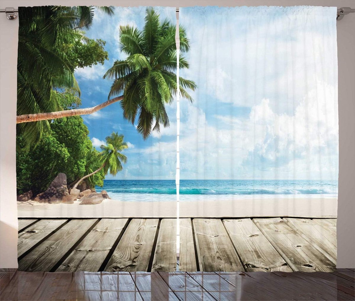 Palm Gordijnen - Raambekleding Set - Woonkamer Decoratie - Digitale Print Technologie - 28