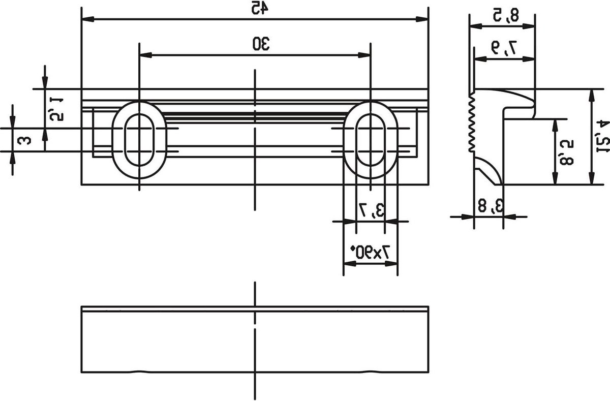Schroefstuk - Deuropener onderdeel - Toegangscontrole - Verzinkt staal - 45 mm - Zilver