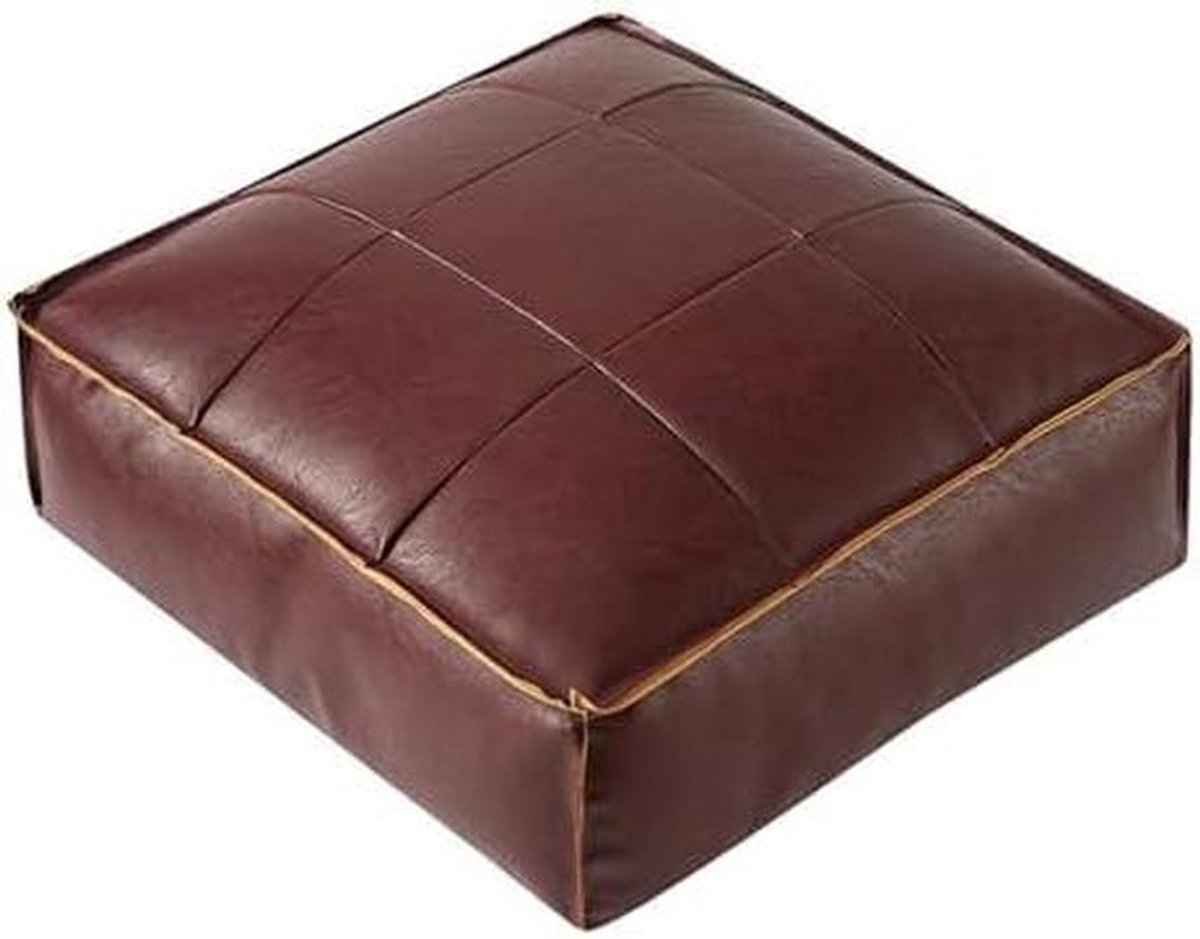 Vierkante Poef - Voetenbank Kussen - Ontspannen Zitten - Waterdicht Materiaal - 45x45x15cm - Paars Rood