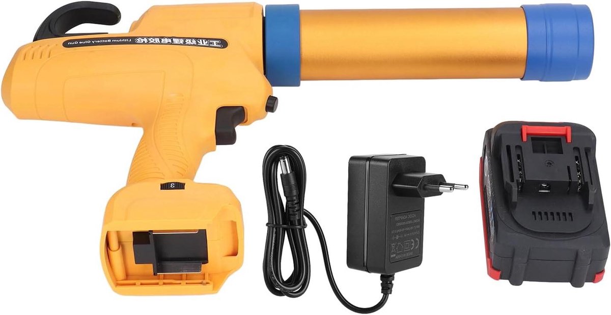 Draadloos Kitpistool - Lijmpistool Batterij - Kit Aanbrengen - Variabele Snelheid - 300ml Container - Zwart