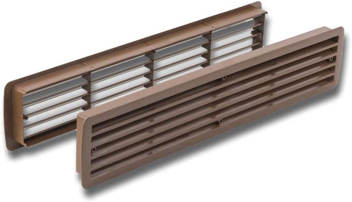Ventilatierooster Deur - Kunststof Rooster - Ventilatie Creëren - Duitse Kwaliteit - 457 mm - Walnoot