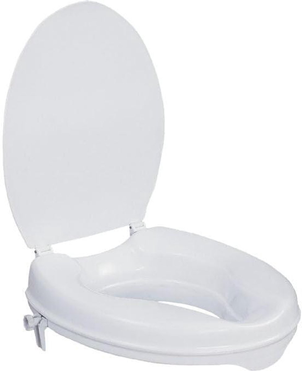 Toiletverhoger - Zitting verhoger - Comfortabeler toiletbezoek - Eenvoudig te plaatsen - 14 cm verhoging - Wit