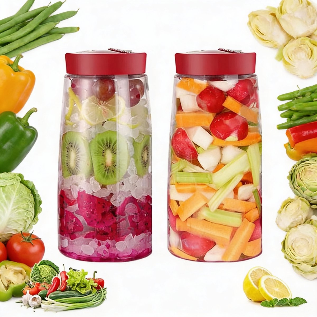 Fermentatiepot Set 2x 2.2L Glazen Met Waterslot Voor Optimale Fermentatie – Kimchi Pot, Zuurkool Pot en Kombucha & Kefir Voor Veelzijdig Gebruik – Fermentatie Weckpot Inmaakpot Luchtdicht en Gebruiksvriendelijk | Ideaal Voor Thuis Fermenteren