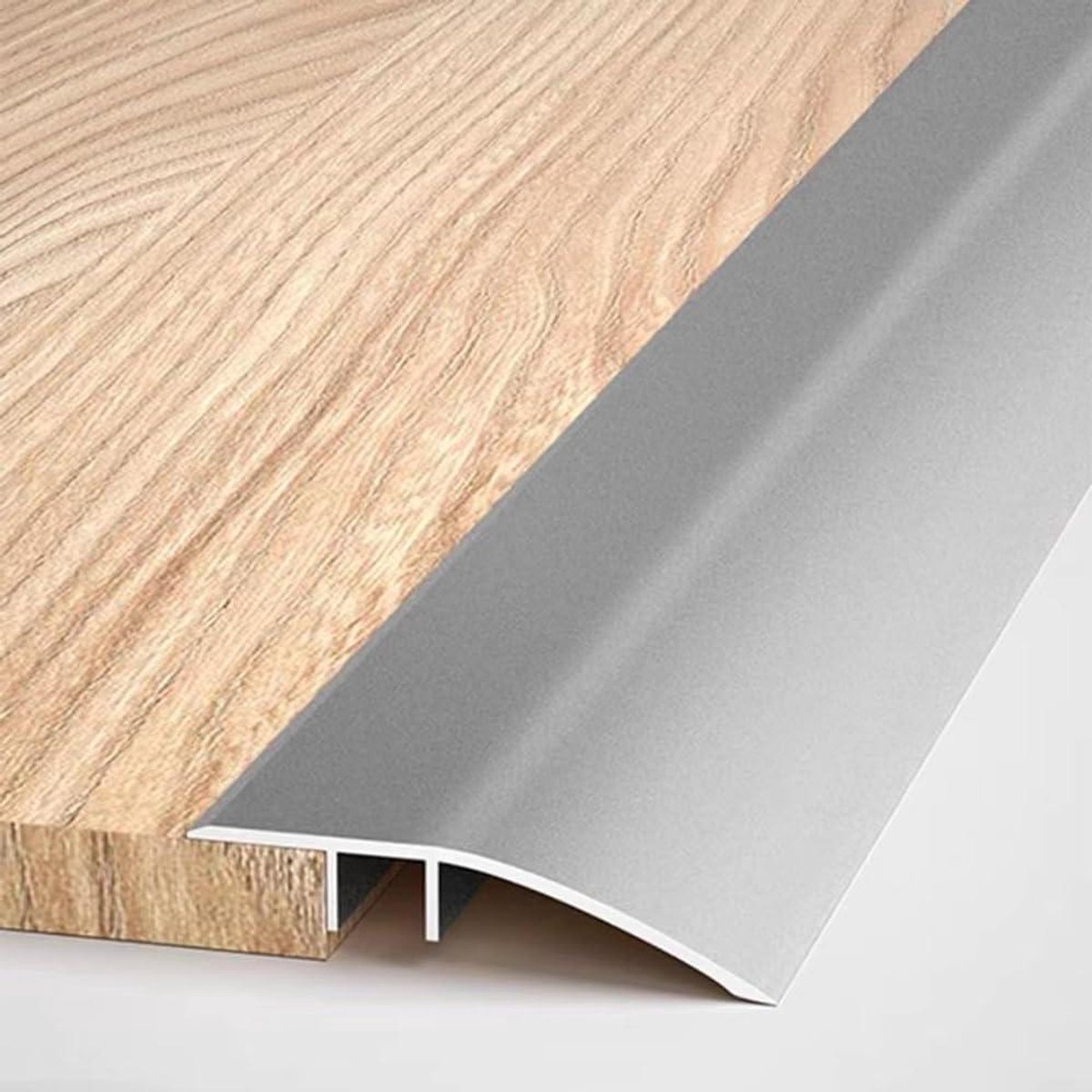 Drempelramp - Vloerstrip Overgang - Vloeren Verbinden - Zelfklevend Snijdbaar - 90x4.3cm - Grijs
