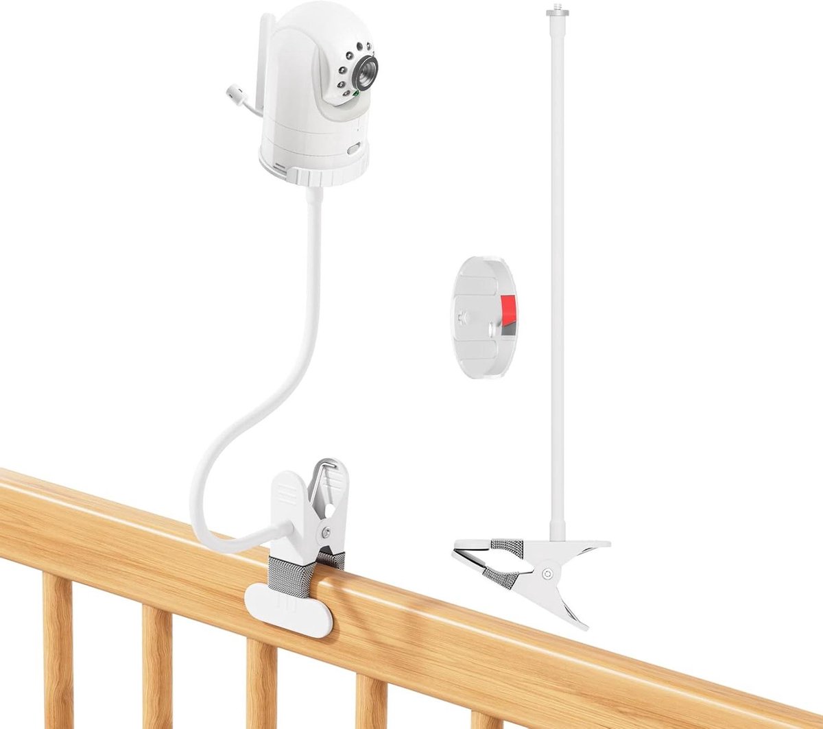 Babyfoon Wandhouder - Flexibele Camera Houder - Babykamer Overzicht - 360 Graden Verstelbaar - Universele Schroef - Zwart