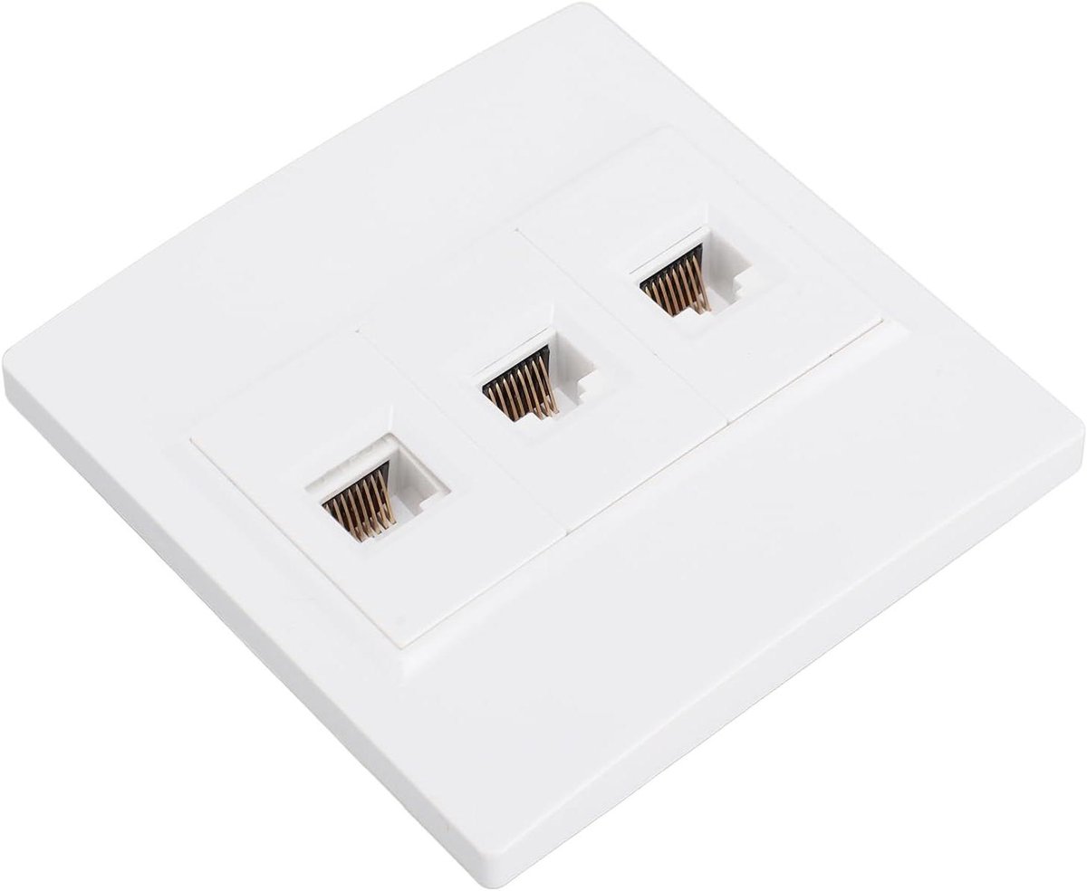 Ethernet muurplaat - Internet aansluiting - Netwerk organiseren - Eenvoudige installatie - 3 poorten - Wit