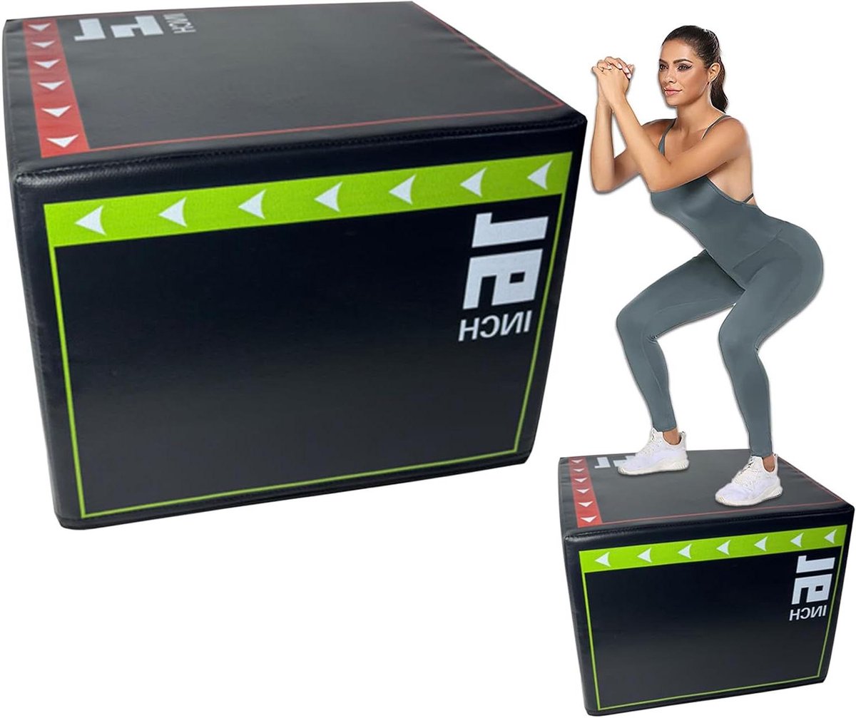 Fitness Springbox - Springplank Trainingsbank - Kracht Training - Schokabsorberend Schuim - 40x30x35cm - Zwart