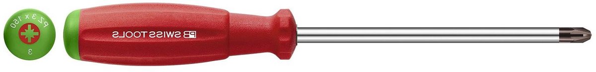 Pozidriv Schroevendraaier - Kruiskopschroevendraaier - Precisie Werk - Ergonomisch Handvat - 150 mm - Rood