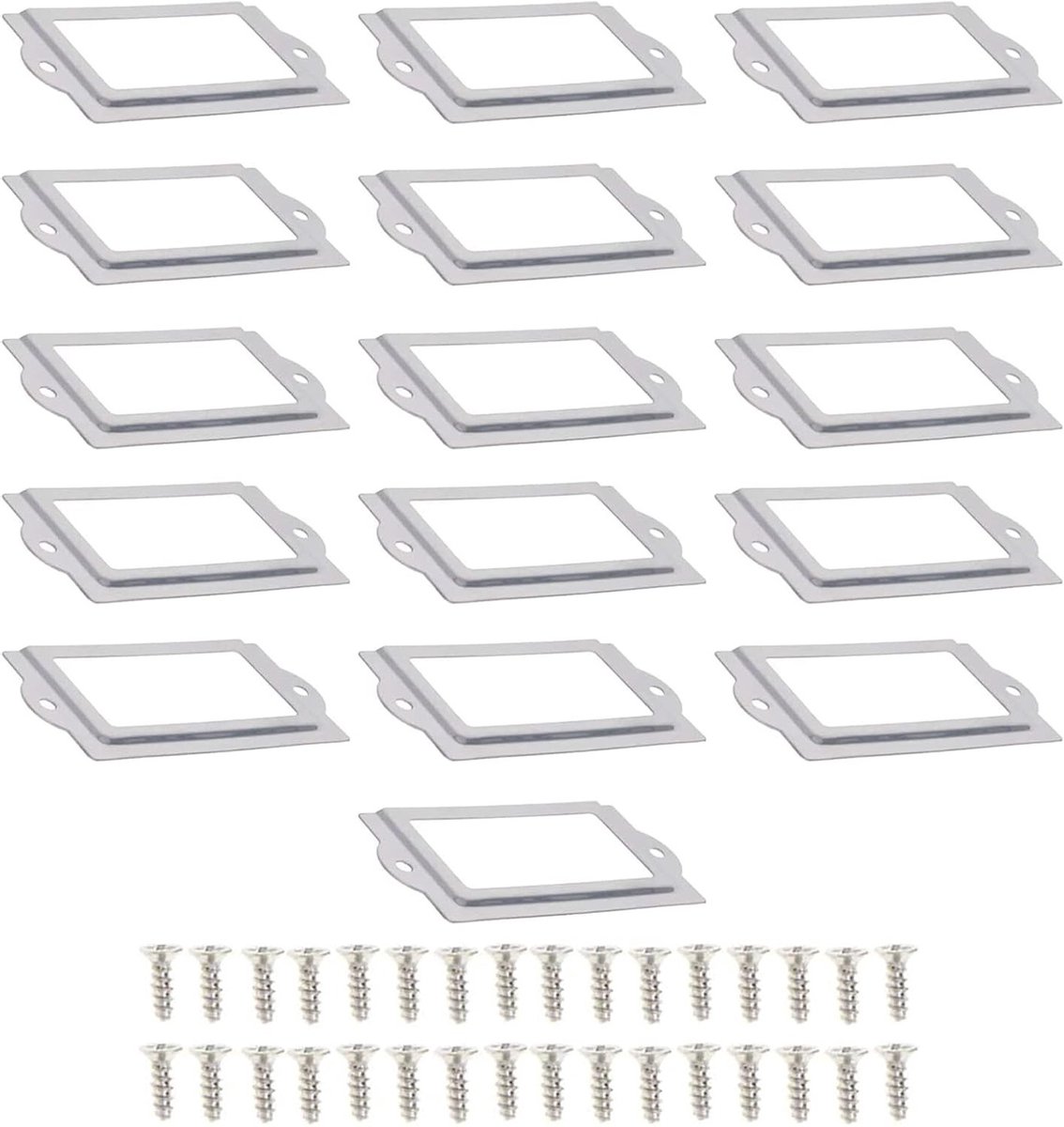 Metalen Labelhouders voor Boekenplanken - 16 Stuks, 80x35mm Naamlabels, Ideaal voor Kantoor en Bibliotheekopslag