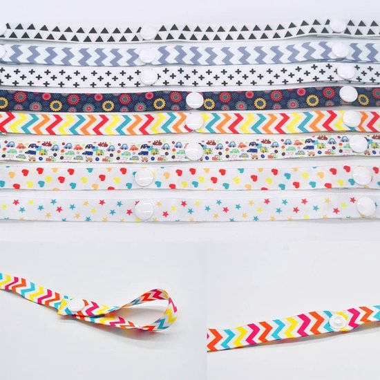 Speelgoed Riemen - Anti-val Houders - Kinderwagen Accessoires - Verstelbare Lengte - 9 Stuks 60cm - Multicolor van Speelgoed. — afbeelding 5