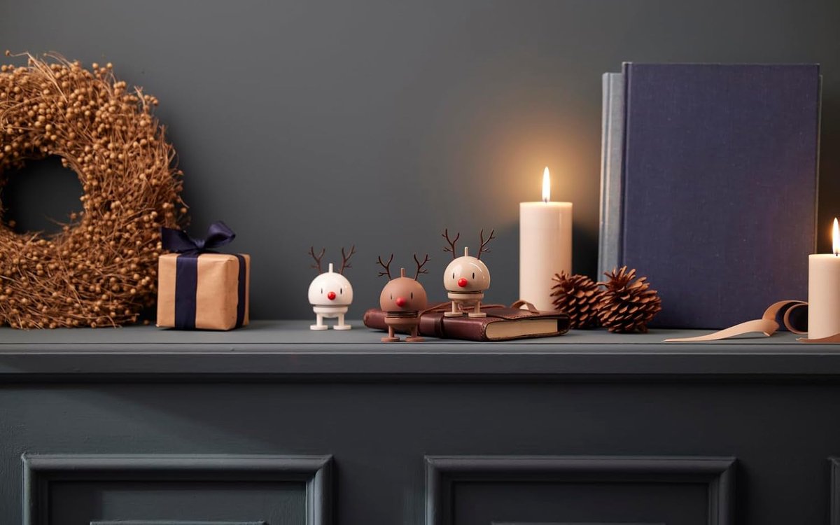 Rudolph Kerstdecoratie - Kerstbeeldje Rendier - Feestelijke Decoratie - Klassiek Deens Design - 9 cm Hoog - Latte – foto 6