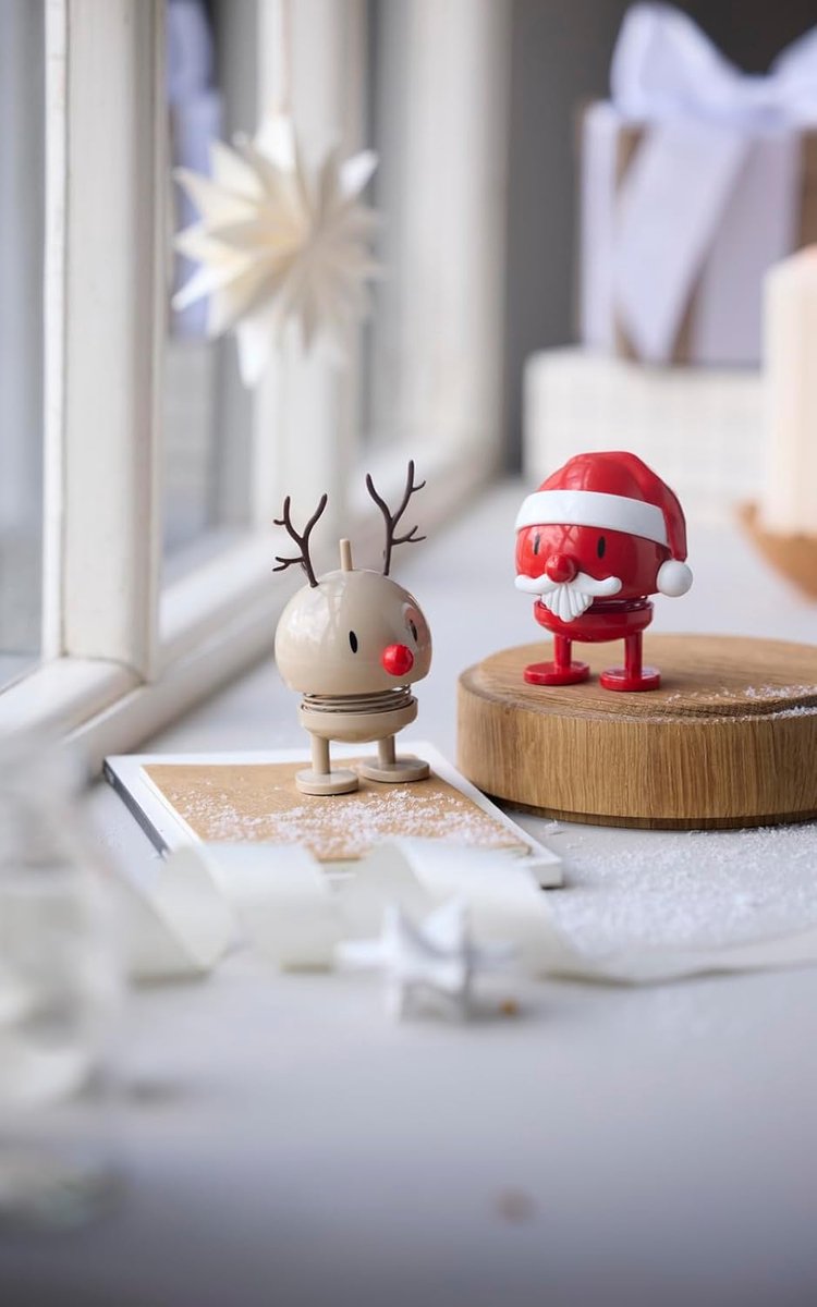 Rudolph Kerstdecoratie - Kerstbeeldje Rendier - Feestelijke Decoratie - Klassiek Deens Design - 9 cm Hoog - Latte – foto 4