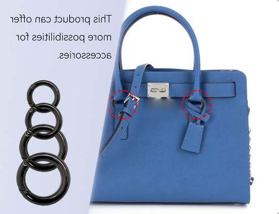 16 Stuks Karabijnhaken van Zinklegering, Ideaal voor Sleutelringen, Tassenaccessoires en Veersplitringen (Zwart, Rond) van Merkloos — afbeelding 4