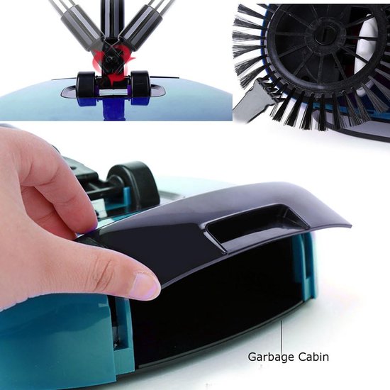 Huishoudelijke Veegmachine - Luie Bezemer - Snel Huis Schoonmaken - 3-in-1 Functionaliteit - Verstelbaar Handvat - Blauw — afbeelding 2