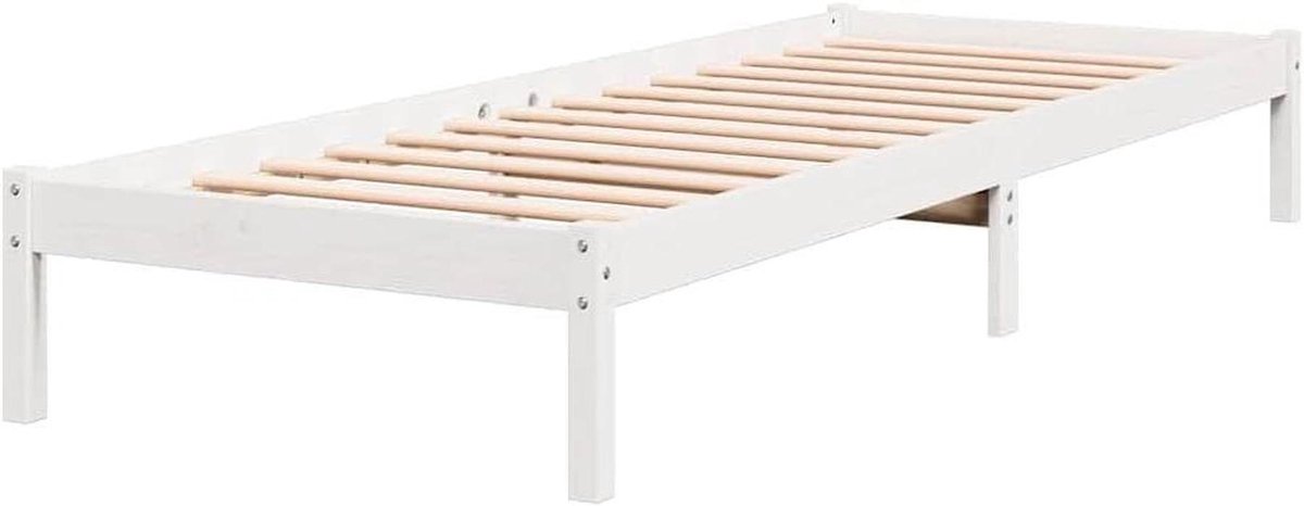 Houten Bedframe - Eenpersoonsbed - Comfortabel Slapen - Massief Grenenhout - 90x210 cm - W