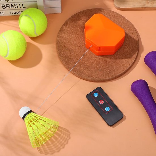 Badmintontrainer Set - Automatische Shuttle - Zelf Training - Afstandsbediening - 9 cm - Diverse Kleuren — afbeelding 5
