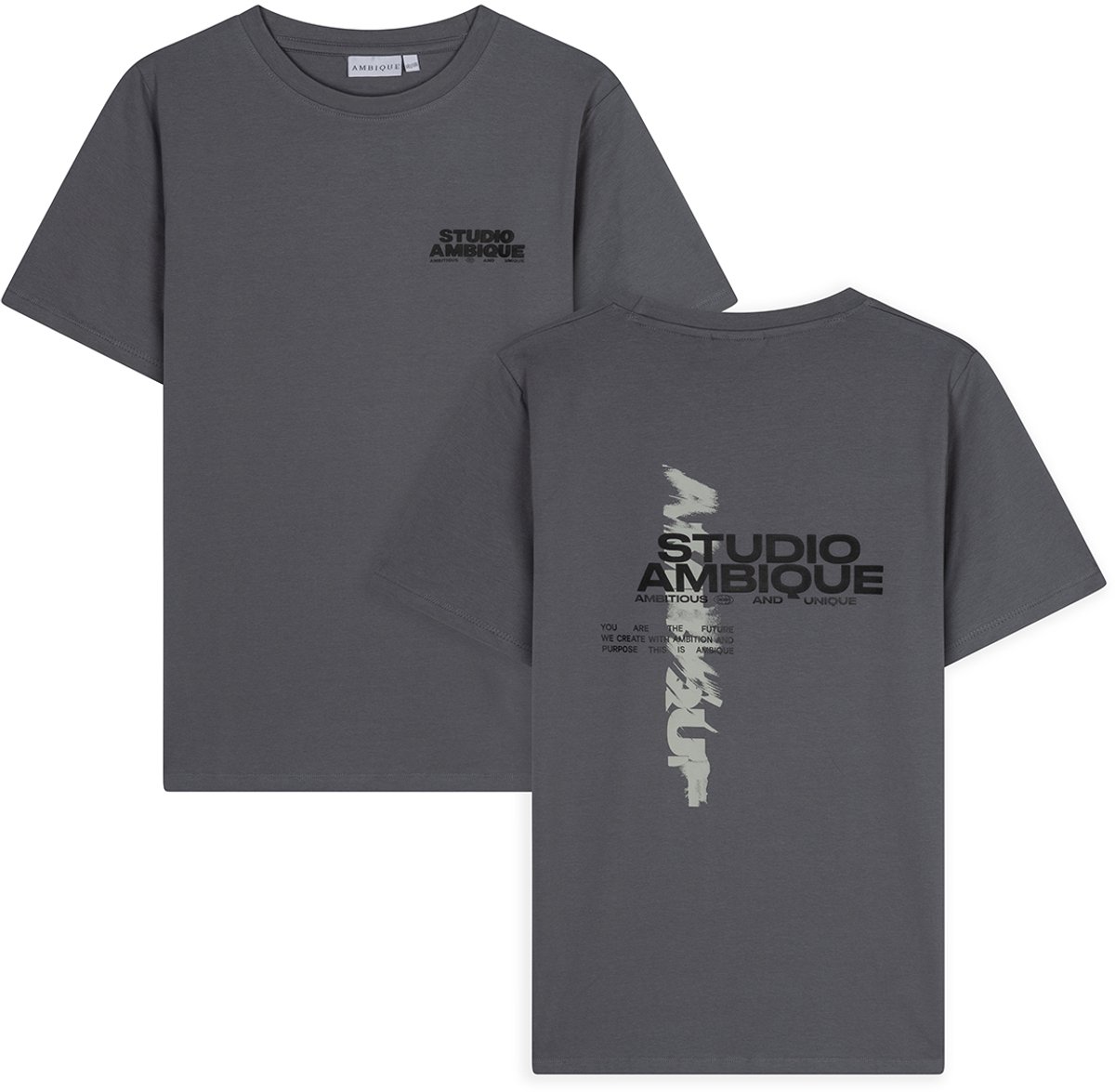 AMBIQUE - Ace T-Shirt - 111 Stone grey - Maat 146/152