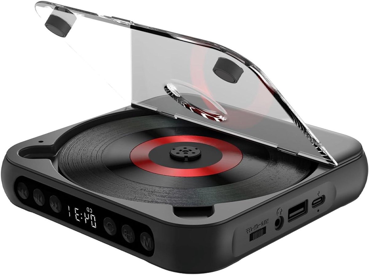 Draagbare CD Speler - Muziekspeler - Muziek Luisteren - Ingebouwde Speaker - 5.3 inch - Zwart