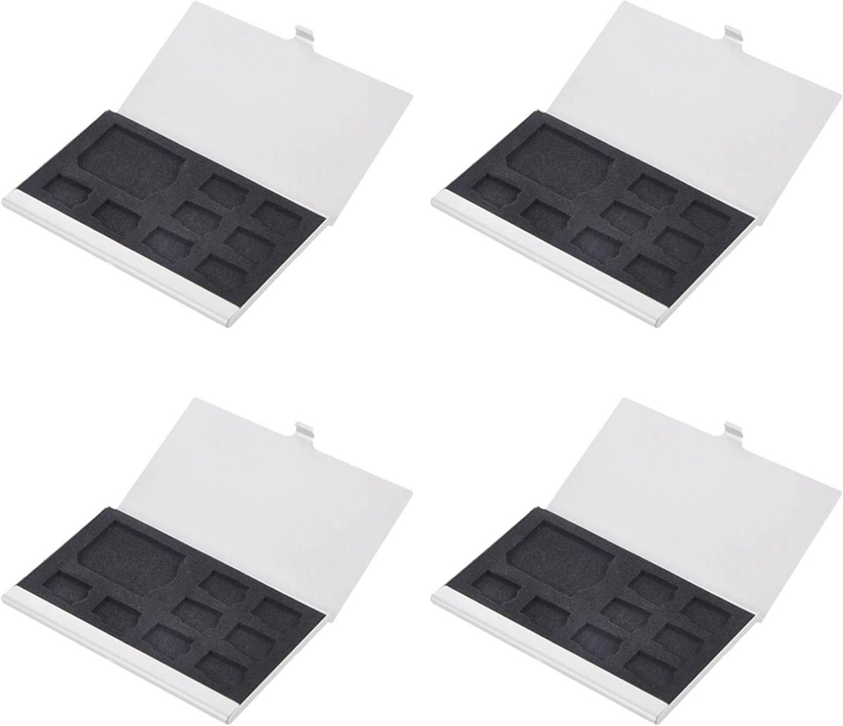 Geheugenkaarthouder - Kaart organizer - Opslag Bescherming - Metalen behuizing - 9 kaarten - Zwart en Zilver