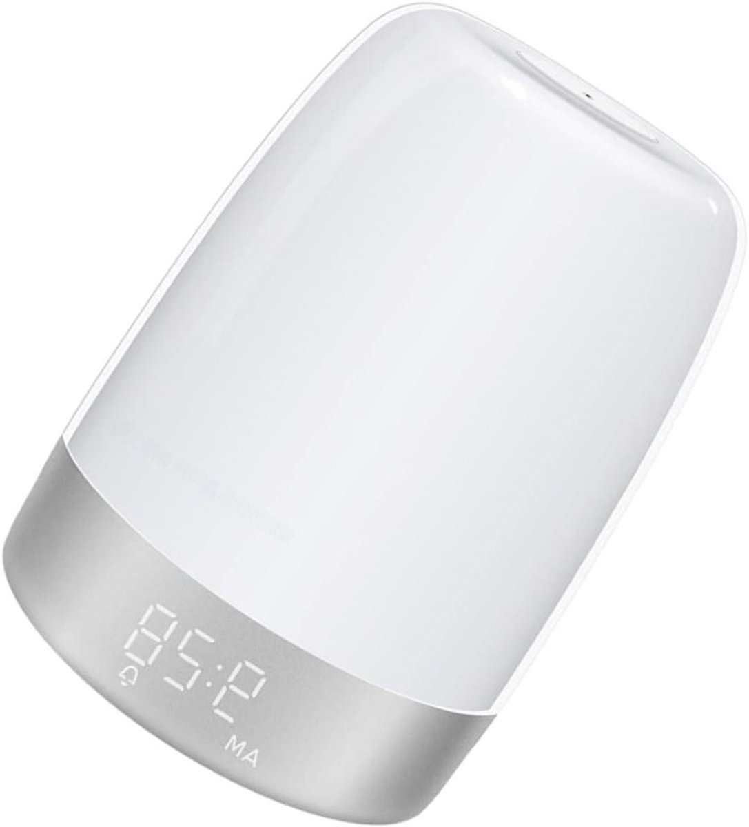 Led Nachtlamp Wekker - Tafellamp Wekker - Rustig Wakker Worden - Geleidelijk Licht - 15cm Hoog - Wit