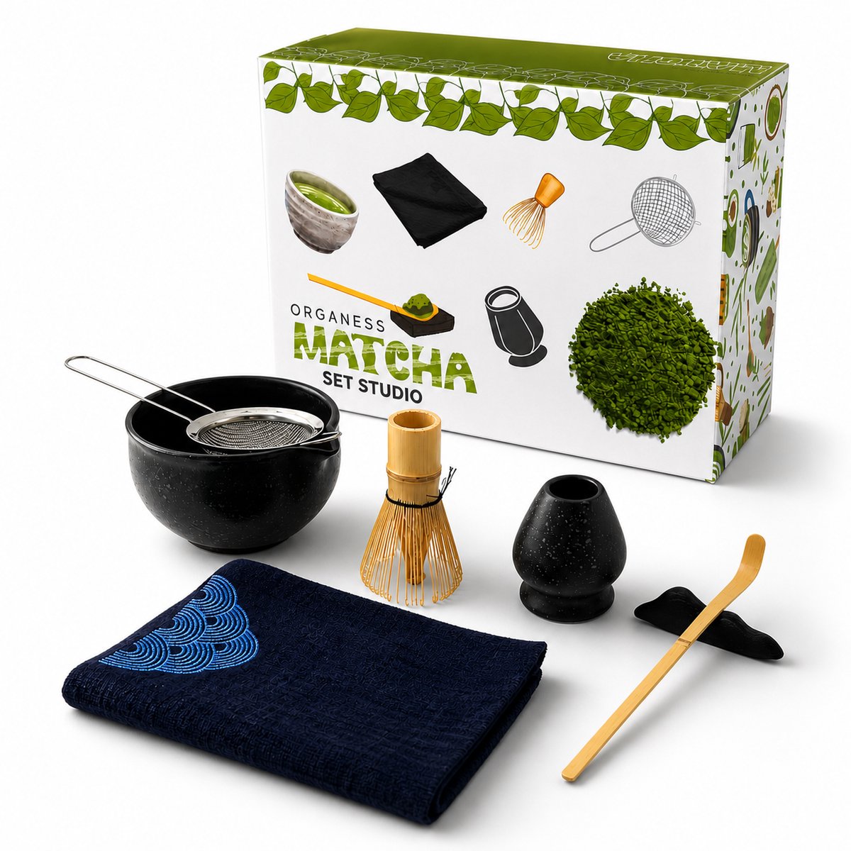 Organess Matcha Set | 7-delig | Matcha Klopper | Thee Set | Starterkit Matcha accessoires