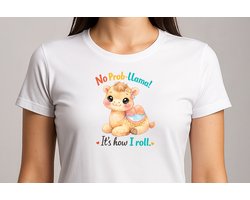 No Problem Llama it's how i roll - T Shirt - cute - kawaii - Gift - Cadeau - schattig - schattigdesign - liefdesign - pastelkunst - Funny