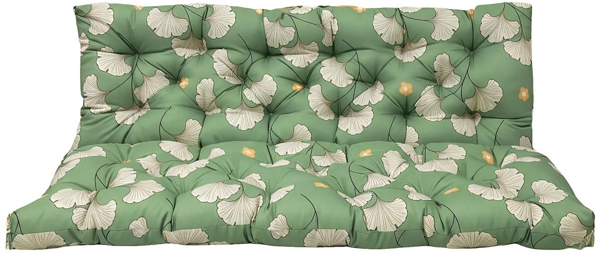 1200x507.jpg Sello! waterdicht tuinkussen – buitenkussen – palletkussen – uv-bestendig – antislip riemen - 120 x 100 cm – groen/bloemen - Afbeelding 1
